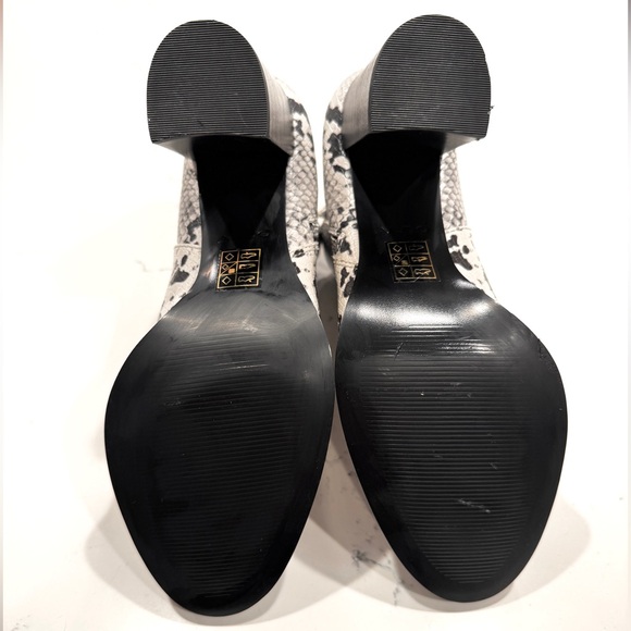 Aldo Faux Leather Snakeskin Black and White Ankle Boots Women’s Size 9 NWOT - Picture 11 of 14
